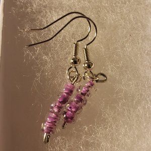 Handmade purple hook earring